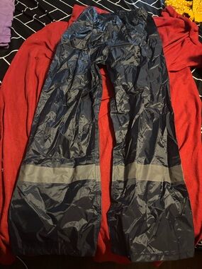 Water-Resistant Reflective Men’s Rain Pants - Navy